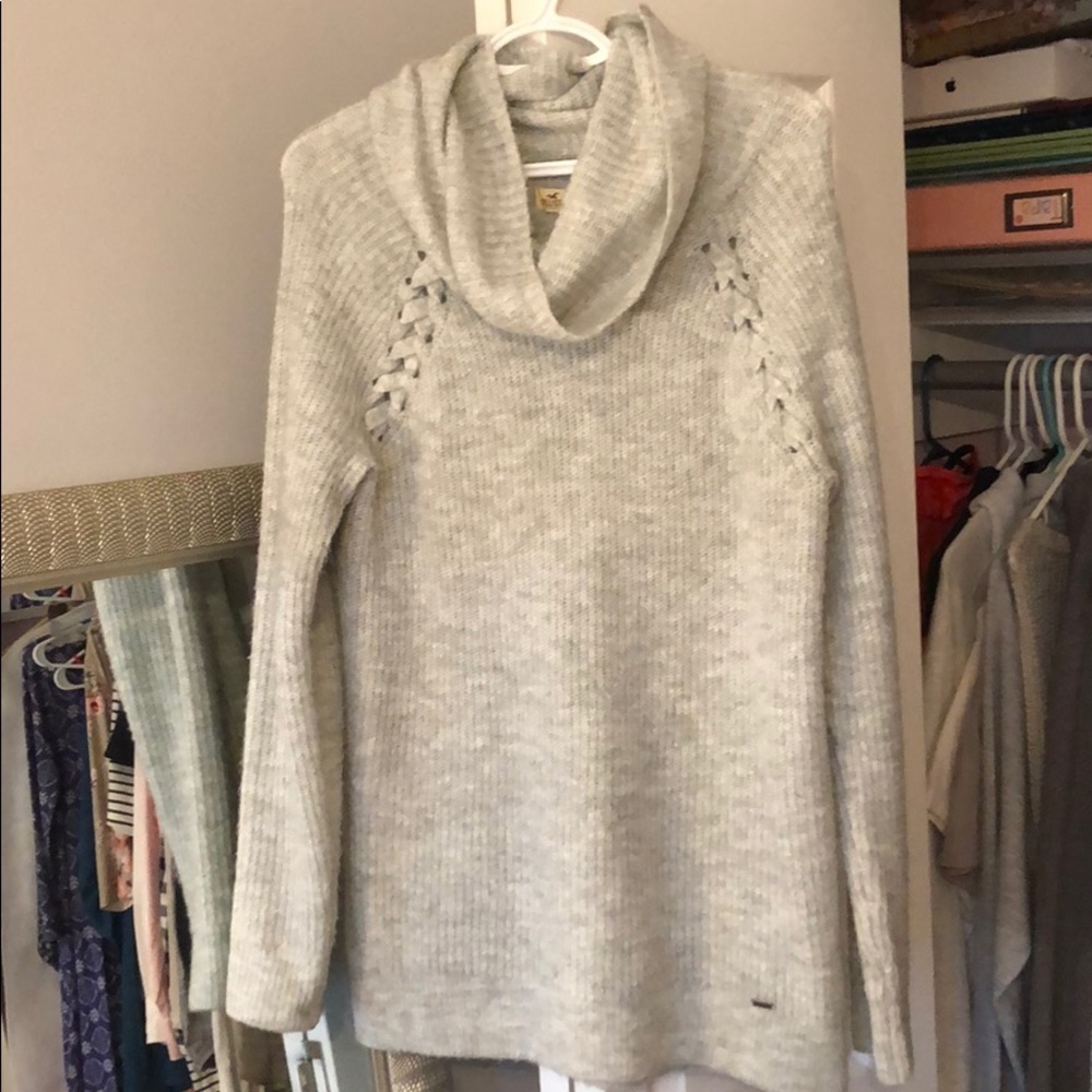 Gray cow neck sweater